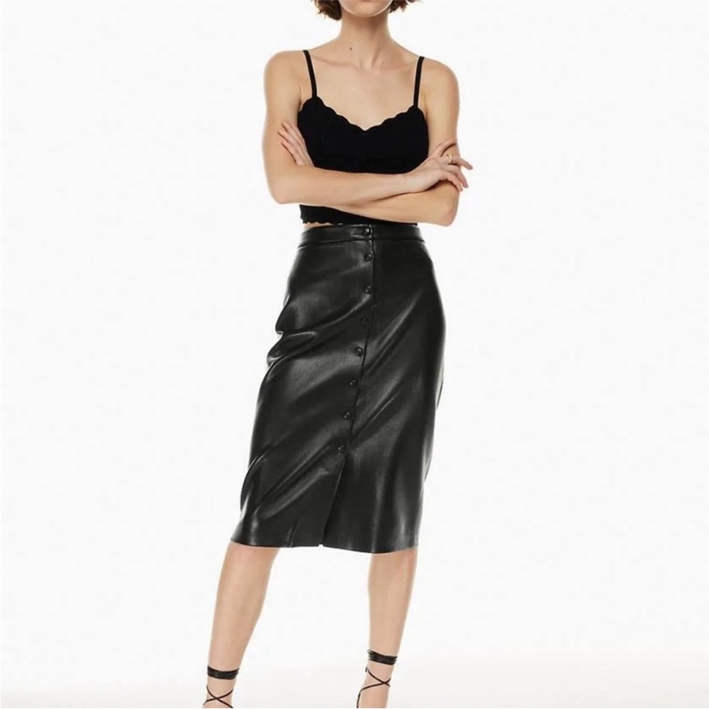 Wilfred Black Button-Front Pencil Skirt